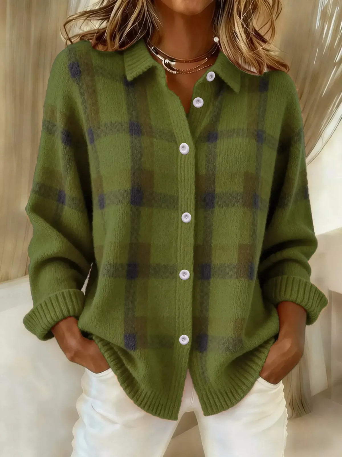 Plaid Button-Up Cardigan — VikyHush
