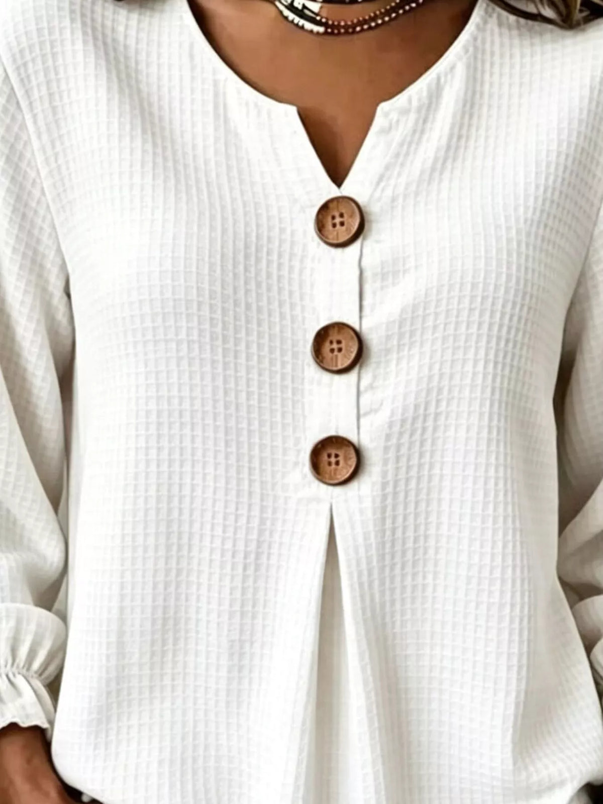 Waffle Knit Long Sleeve Top — VikyHush