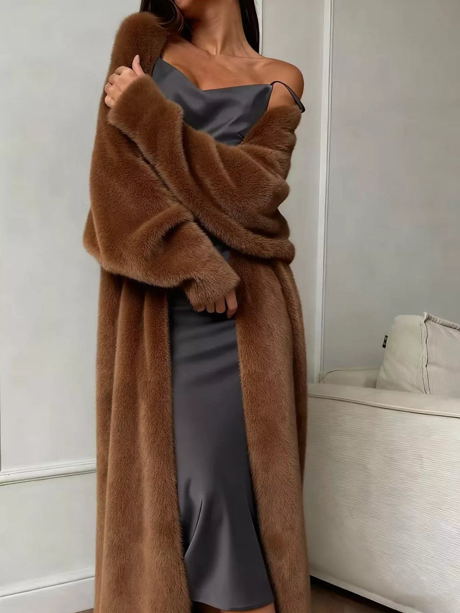 Fuzzy Open Front Longline Cardigan — VikyHush