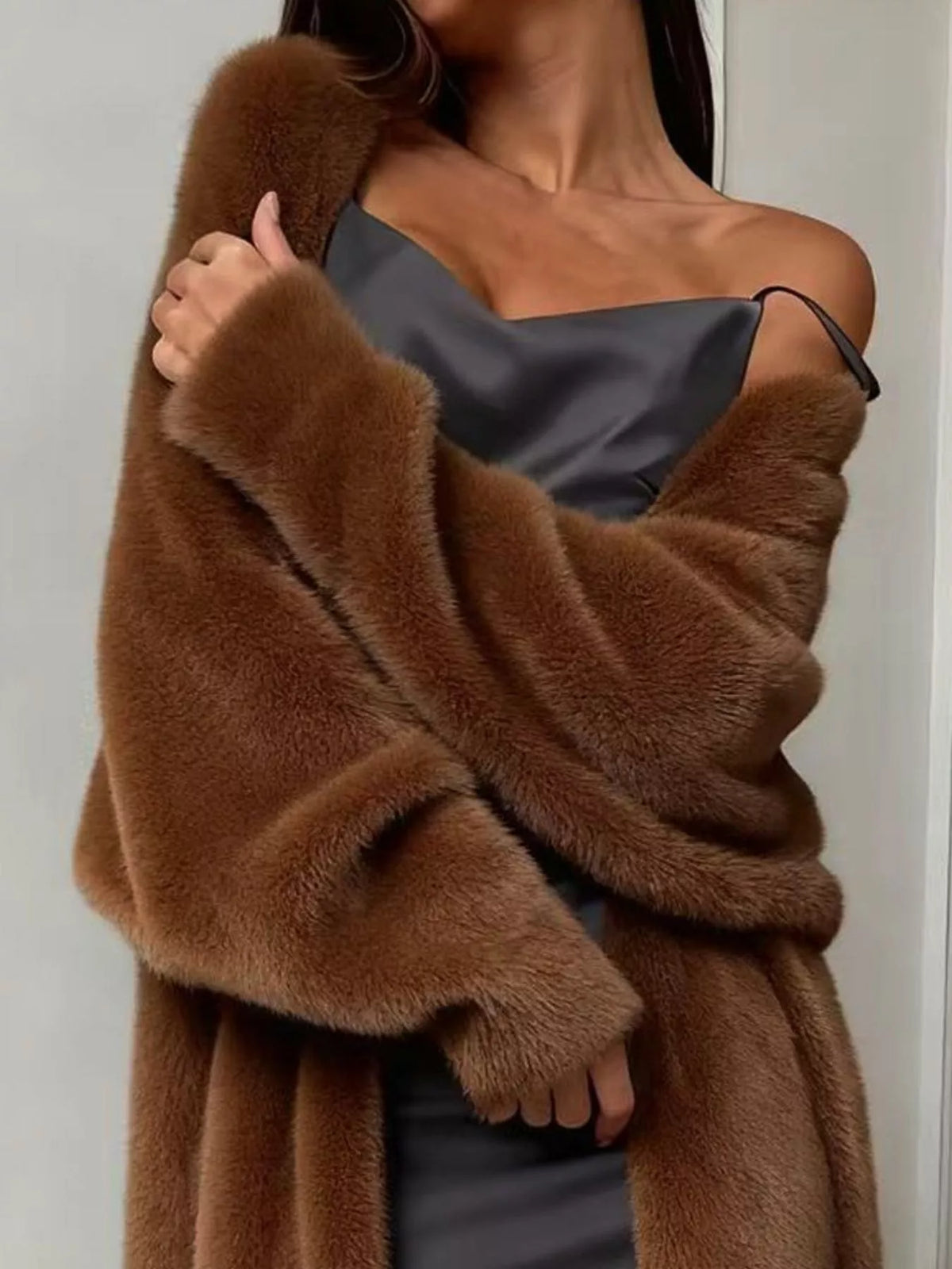 Fuzzy Open Front Longline Cardigan — VikyHush