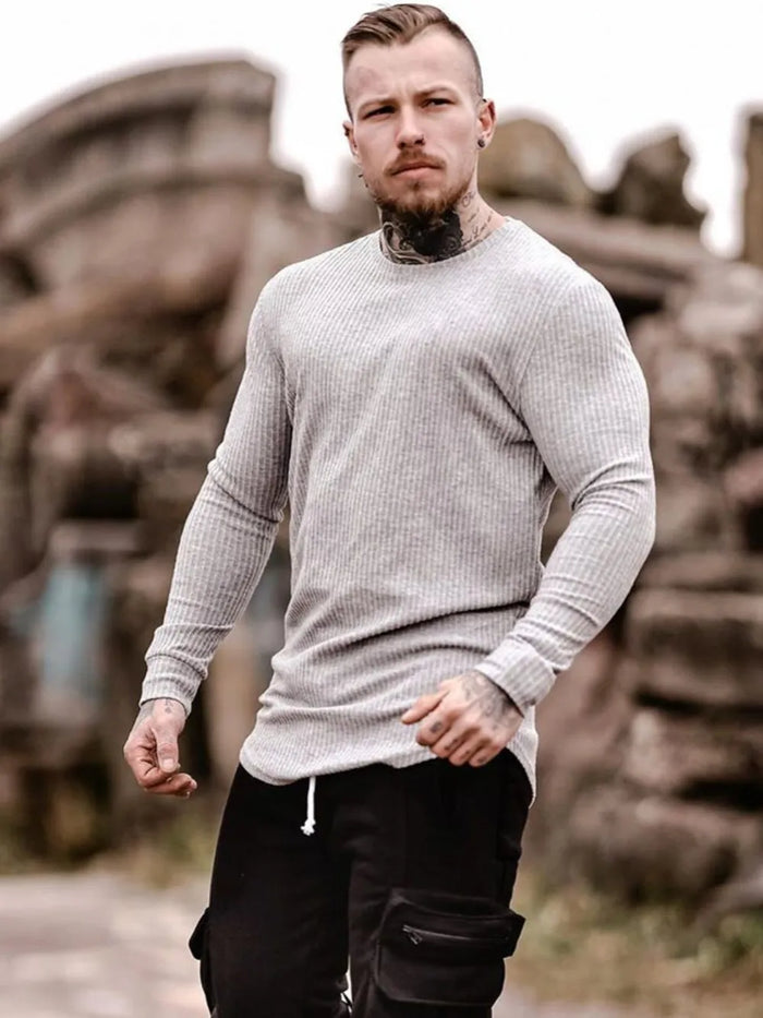 Men's Round Neck Long Sleeve T-Shirt