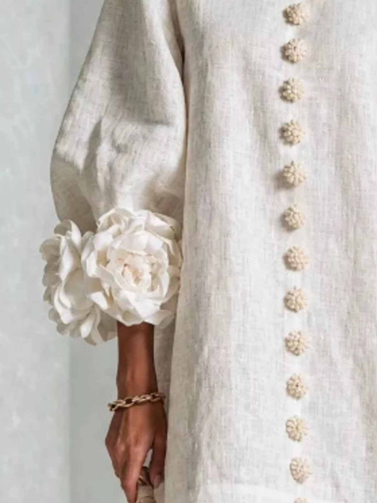 3D Floral Round Neck Mini Dress — VikyHush