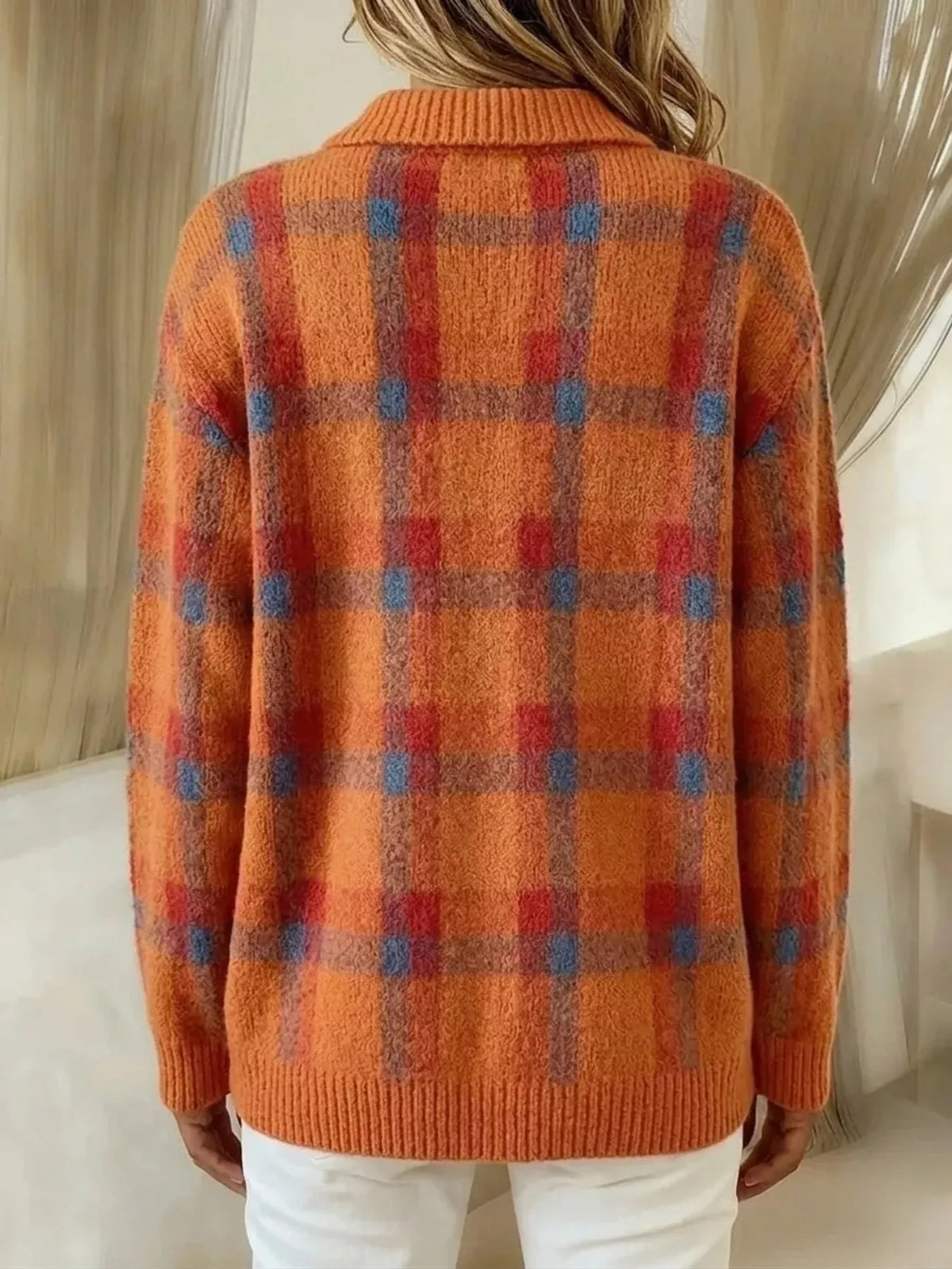 Plaid Button-Up Cardigan — VikyHush
